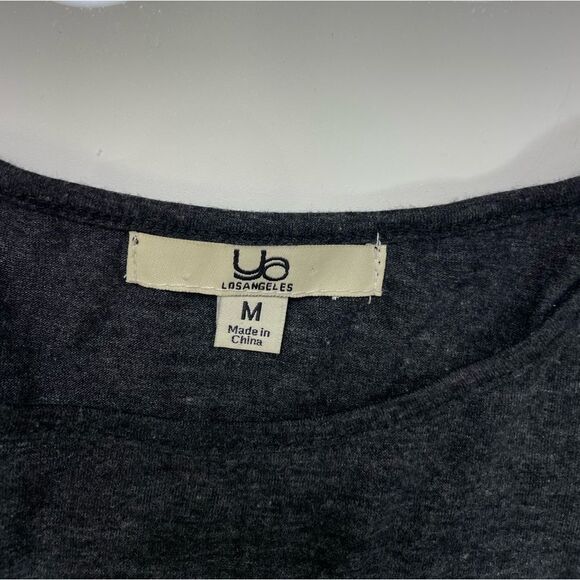 YA Los Angeles Fringe Top Women Medium Gray Long Sleeve - Picture 3 of 5